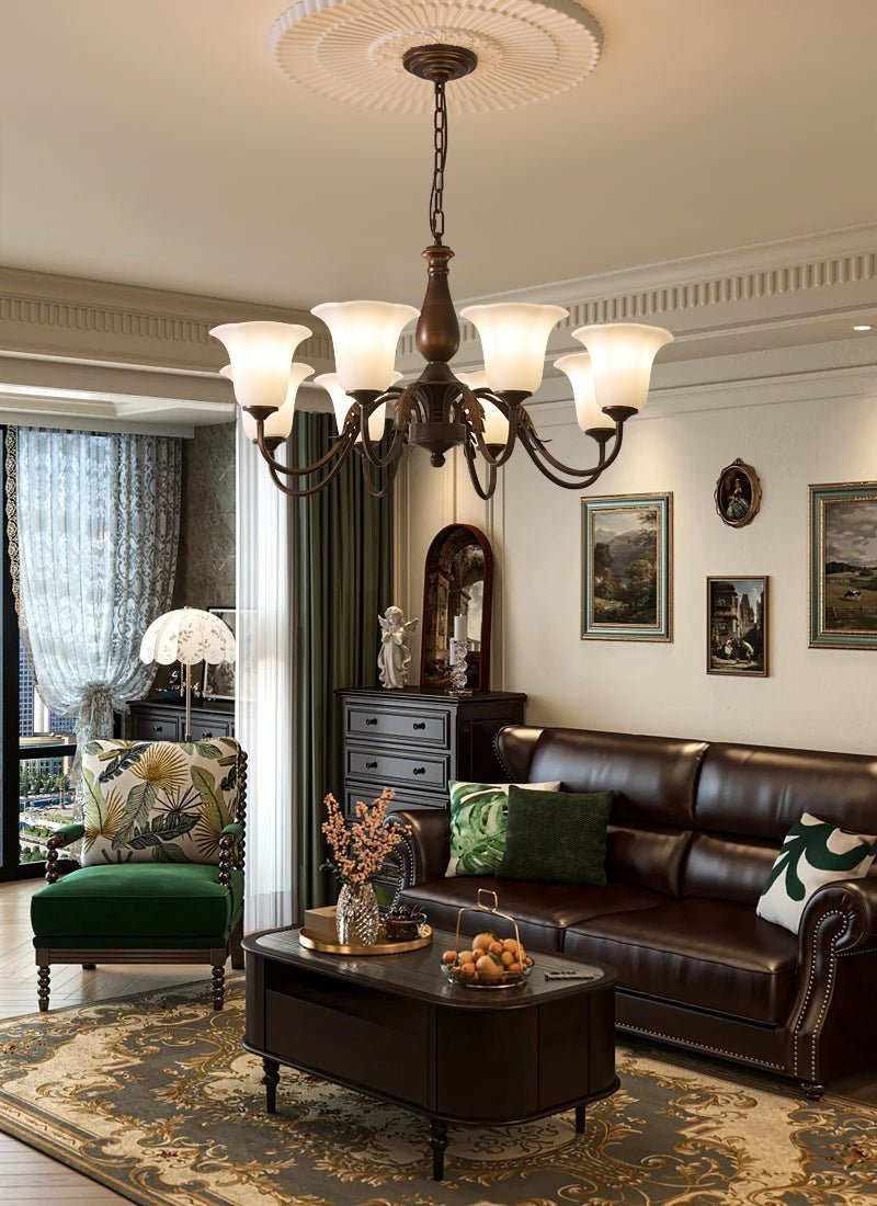 Uveleth Traditional Elegance Glass Chandelier-Neutral Decor