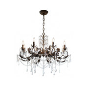 Aurelia Floral Chandelier with antique bronze finish and crystal accents.