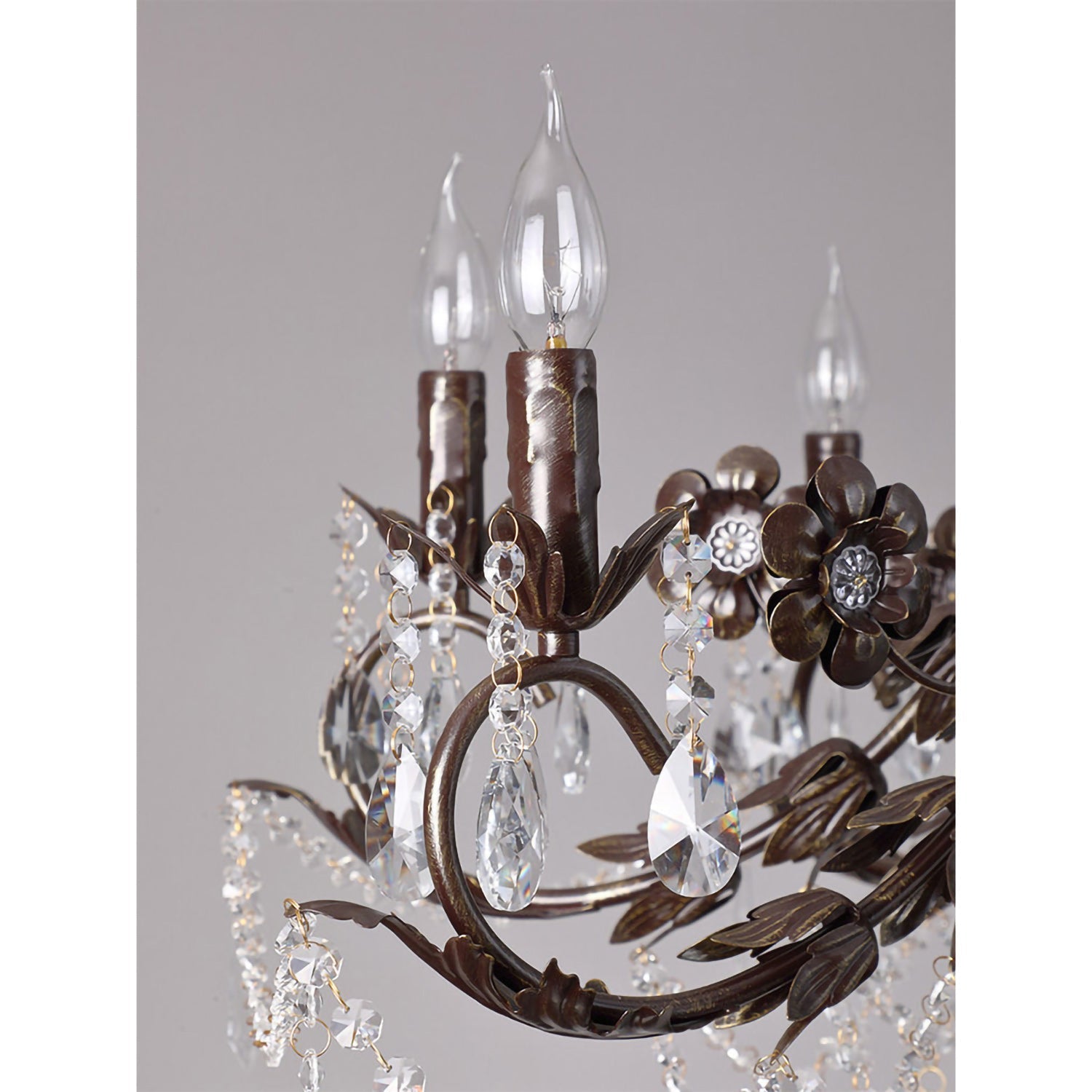 Dimensional diagram of the Aurelia Floral Chandelier.
