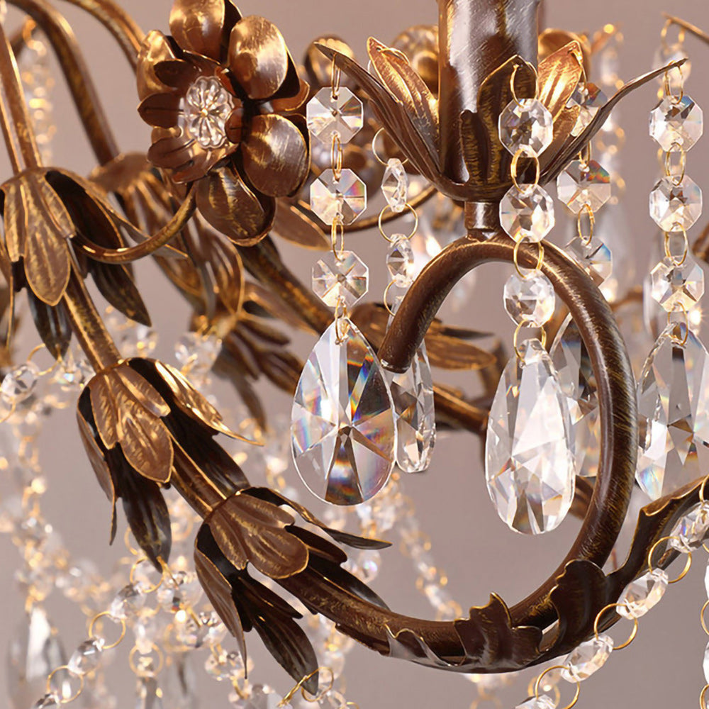 Full view of the 6-head chandelier on a white background.