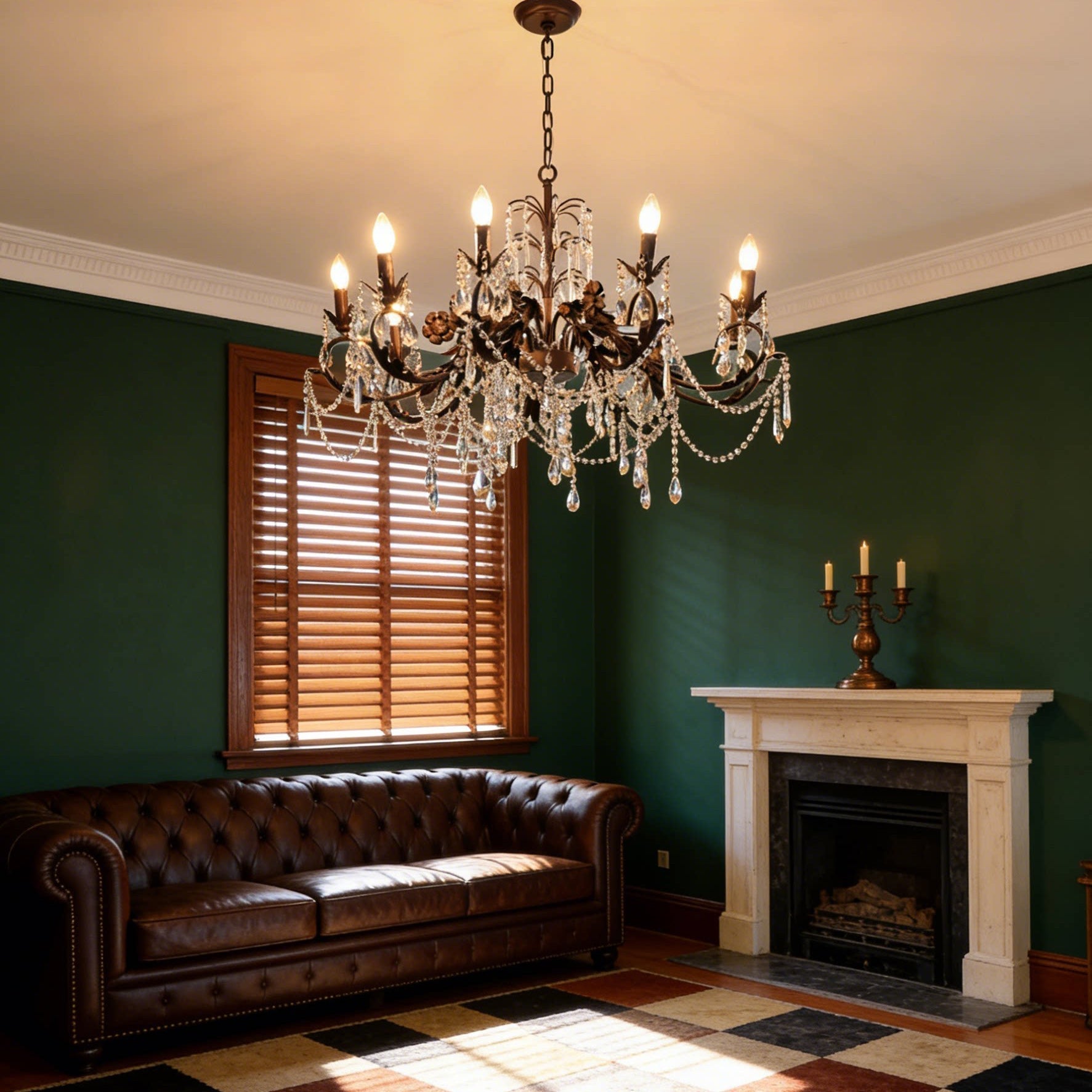 The 6-head version of the Aurelia Floral Chandelier.