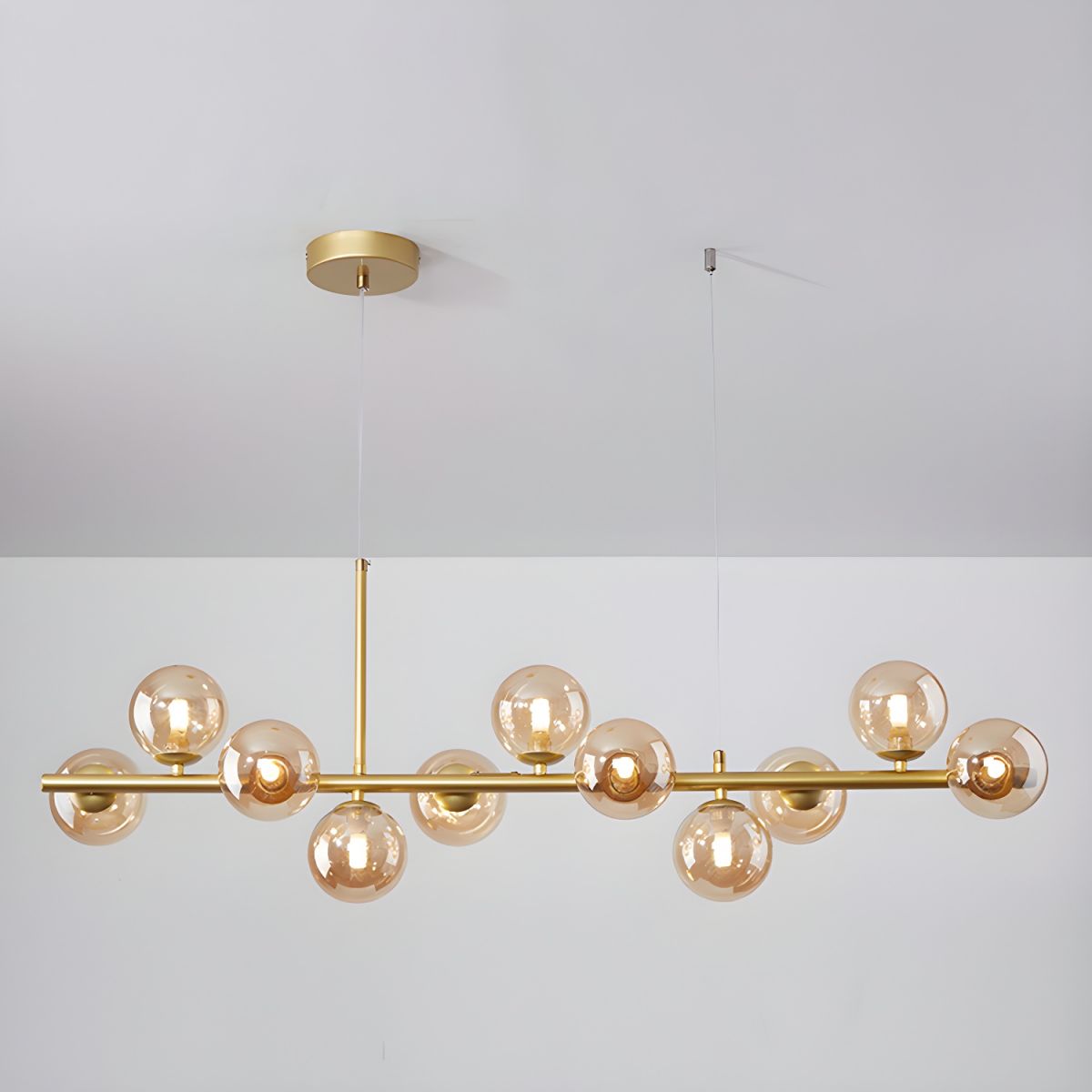 Dulane Chandelier Glass Globe Gold 12-Light-Neutral Decor