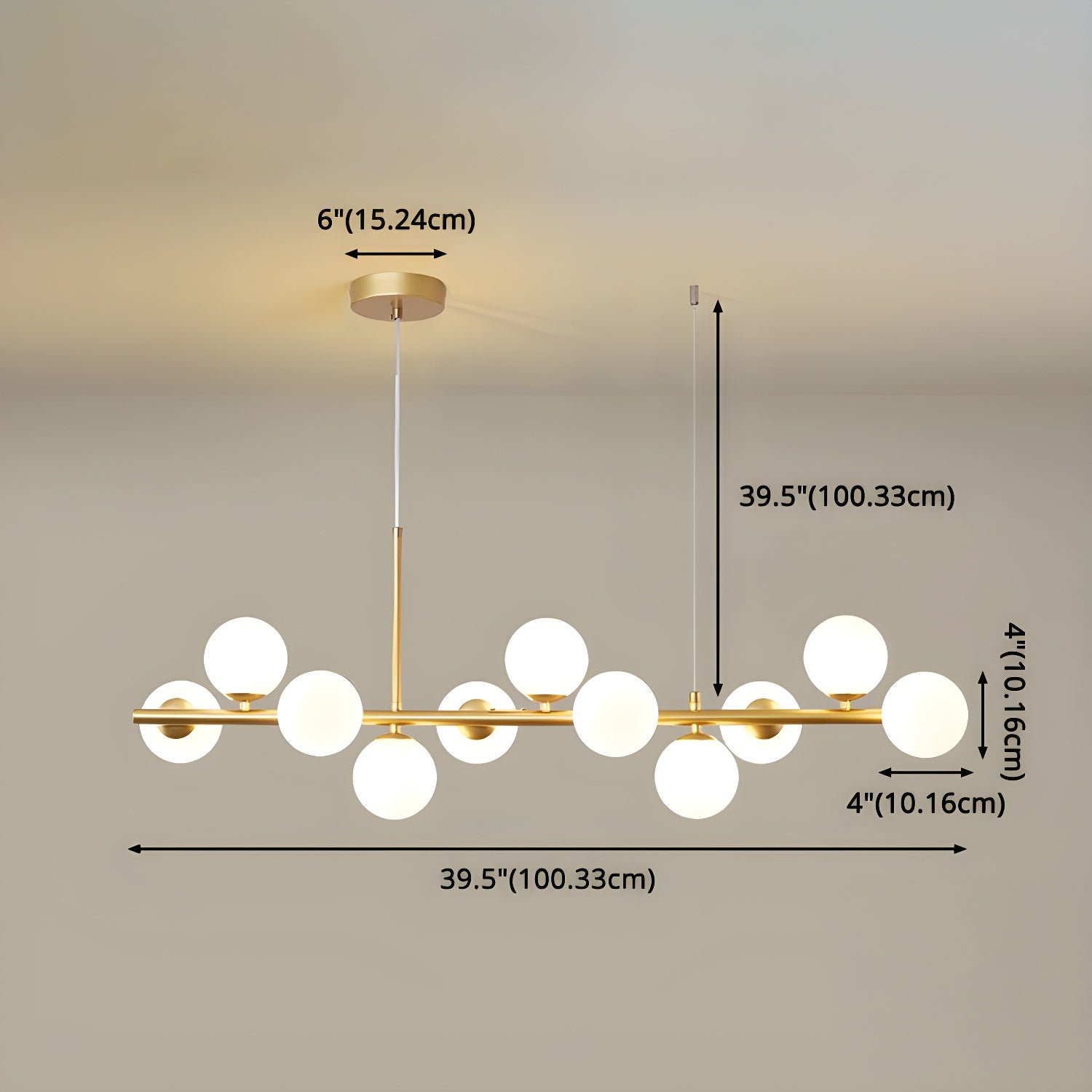 Dulane Chandelier Glass Globe Gold 12-Light-Neutral Decor