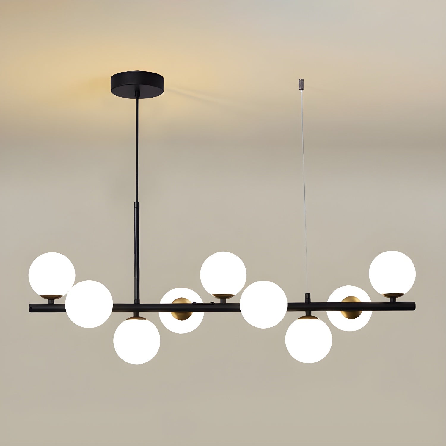 Dulane Chandelier Glass Globe Gold 12-Light-Neutral Decor