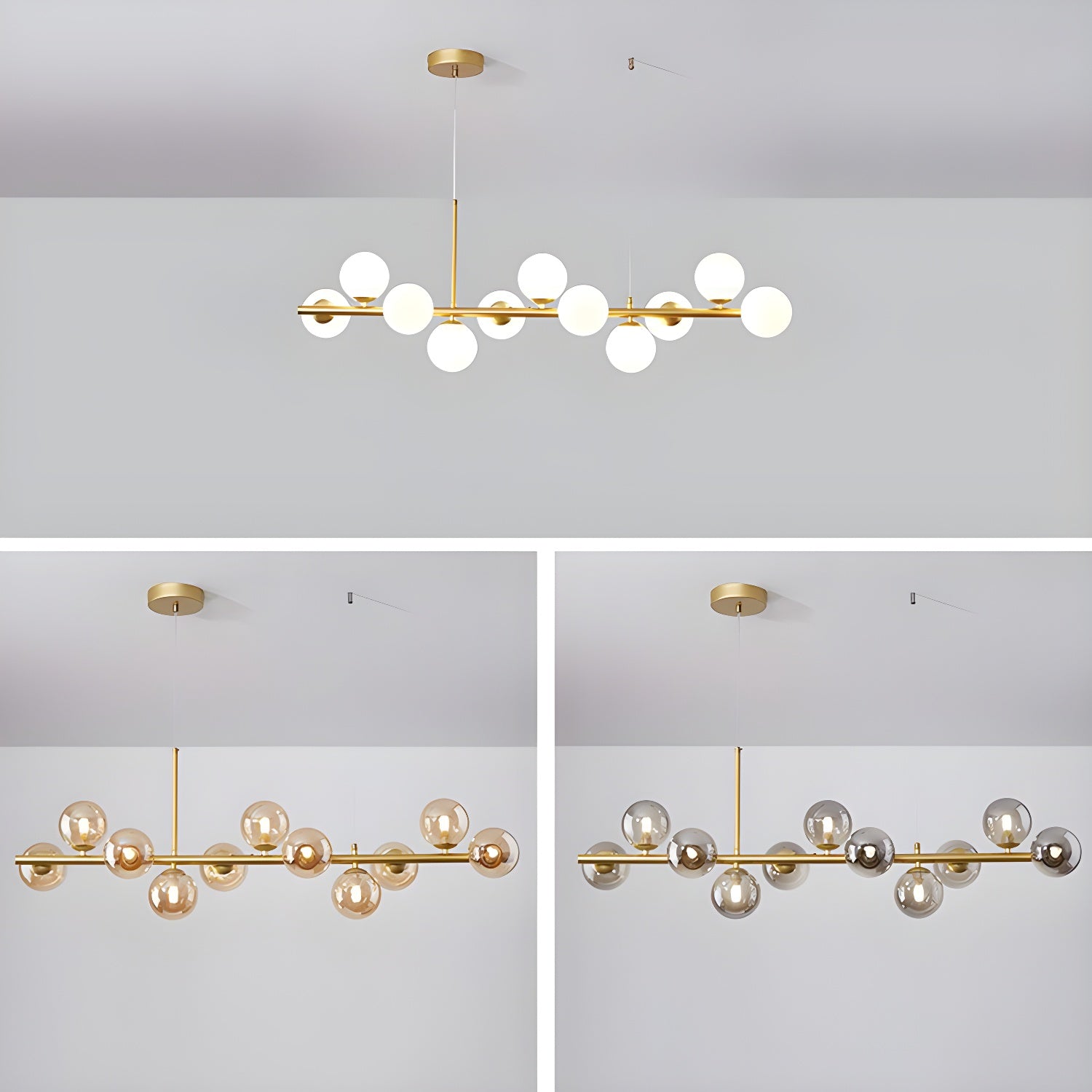 Dulane Chandelier Glass Globe Gold 12-Light-Neutral Decor