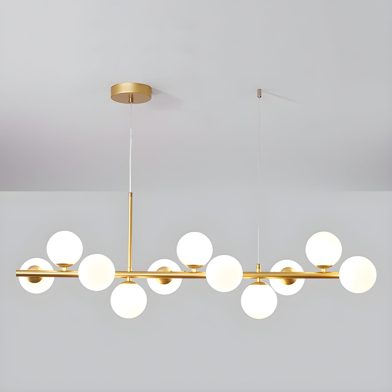 Dulane Chandelier Glass Globe Gold 12-Light-Neutral Decor