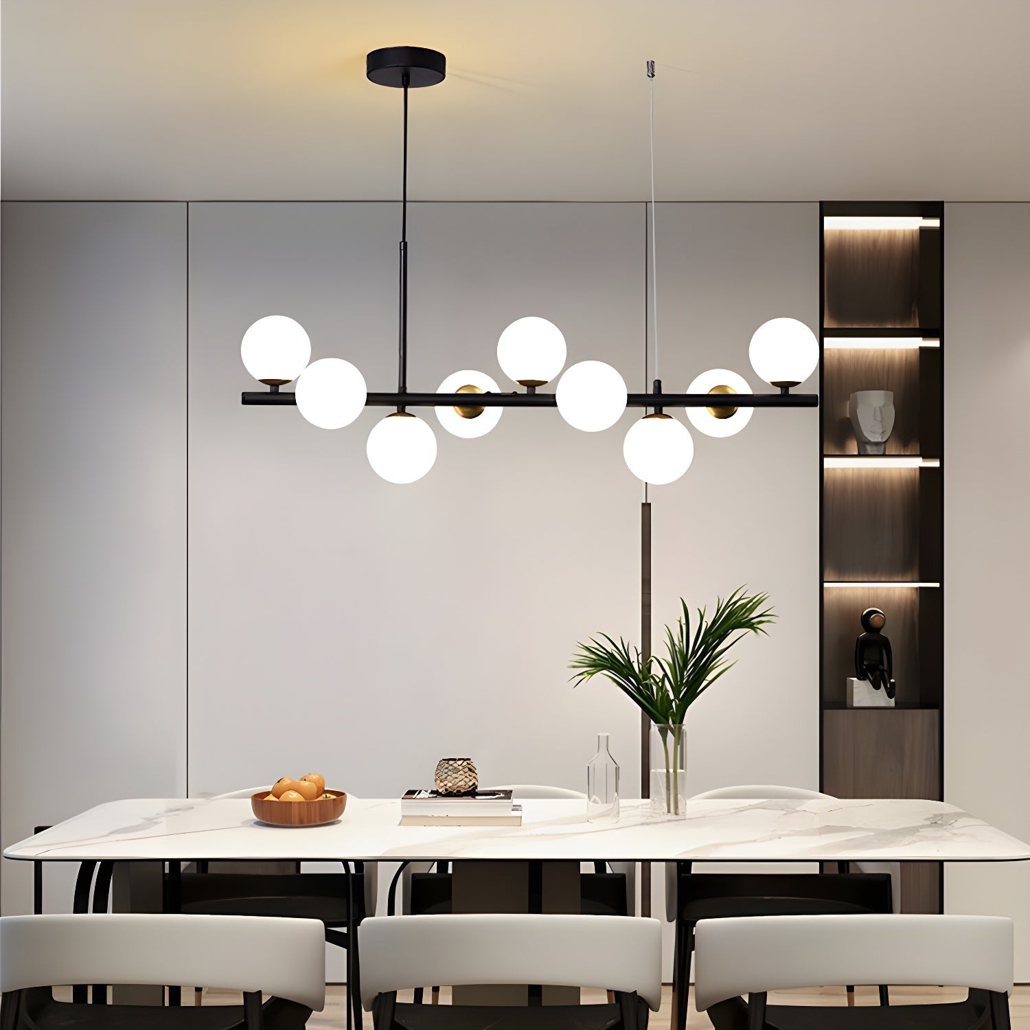 Dulane Chandelier Glass Globe Gold 12-Light-Neutral Decor