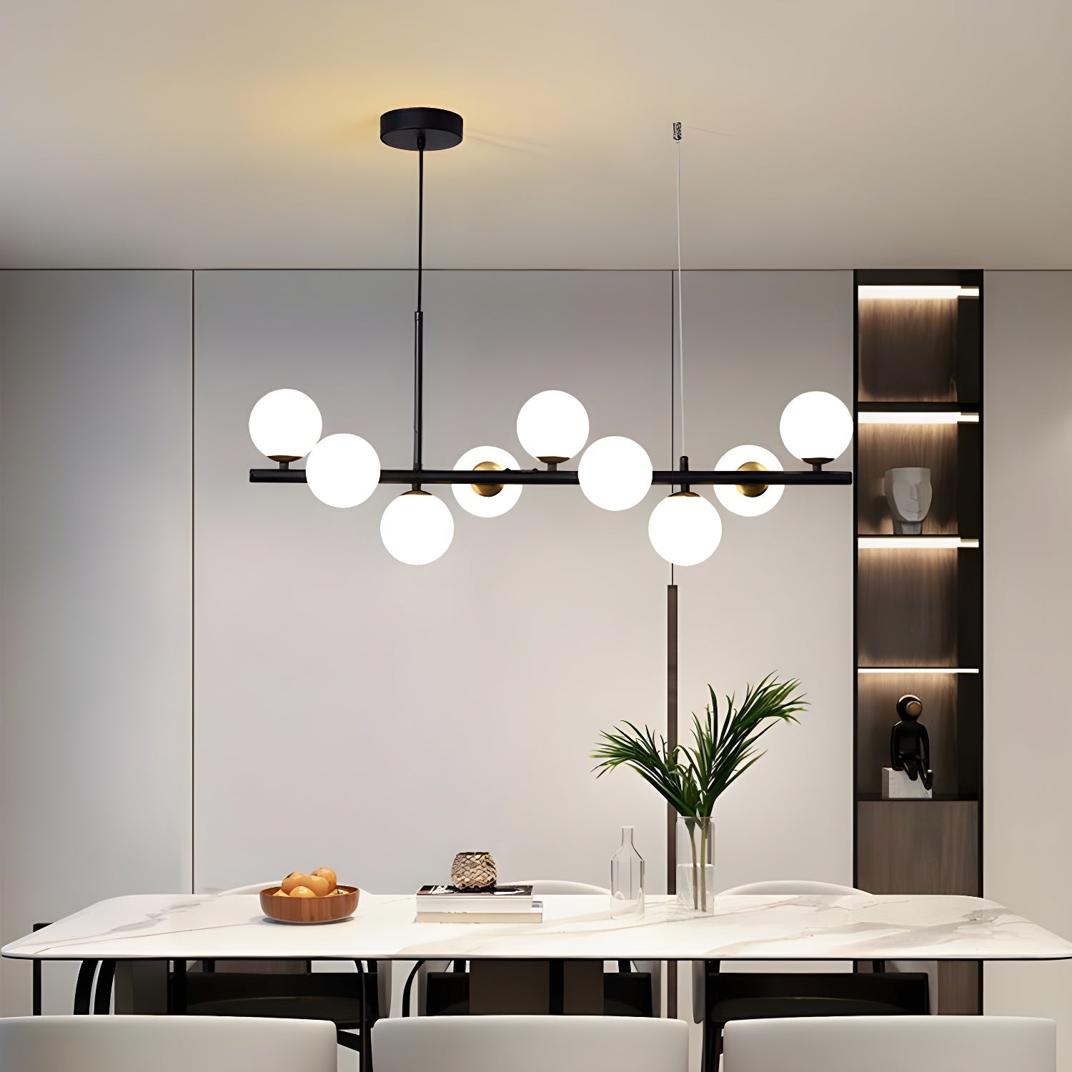 Dulane Chandelier Glass Globe Gold 12-Light-Neutral Decor