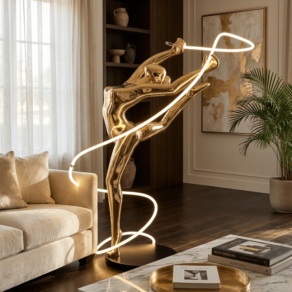 Aurelia Ribbon Dancer Floor Lamp-Neutral Decor