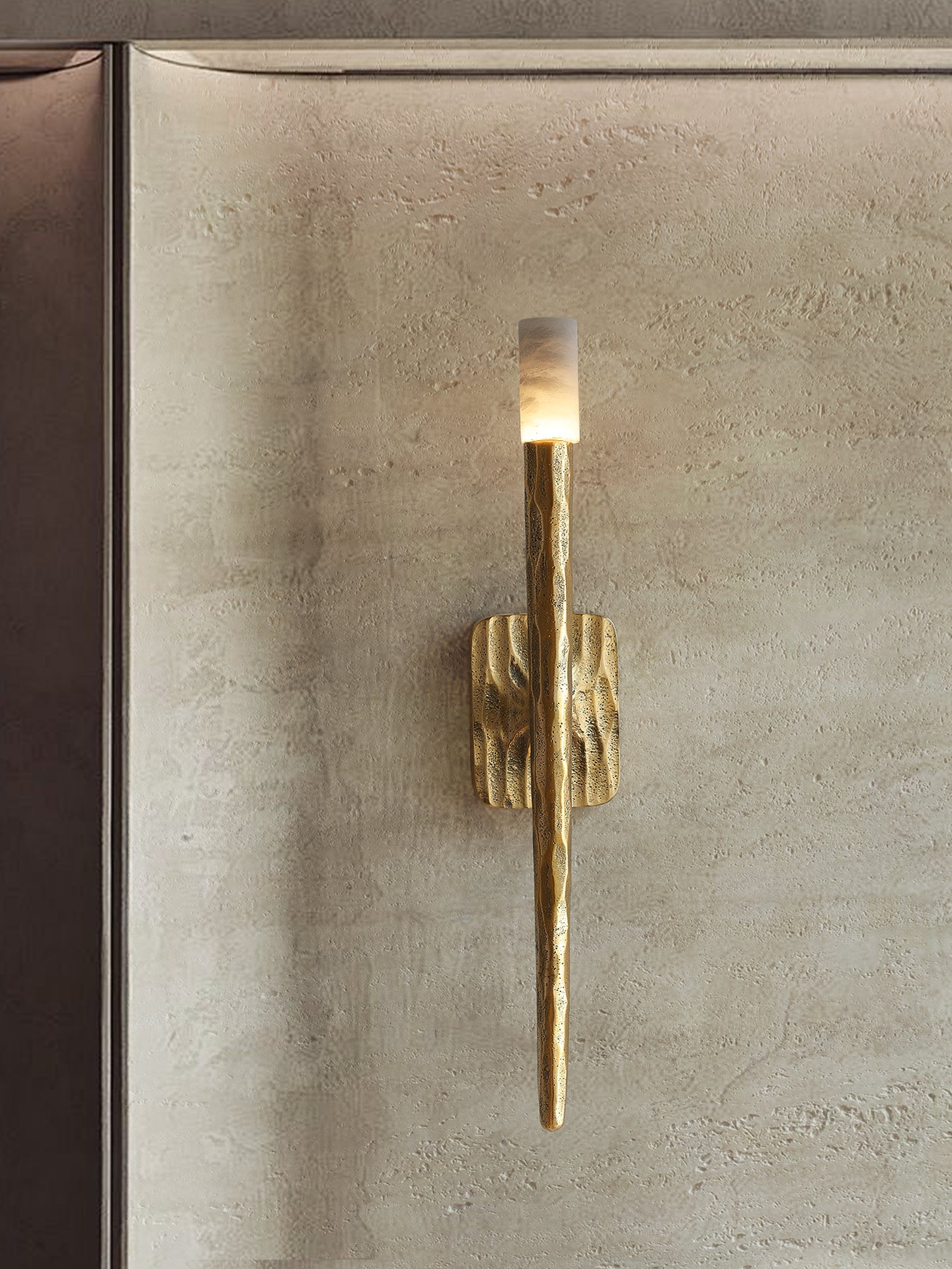 Julius Alabaster Cylindrical Minimalist Wall Lamp-Neutral Decor