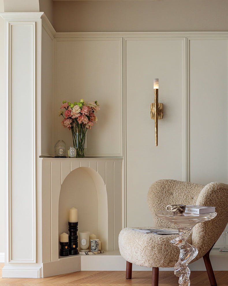 Julius Alabaster Cylindrical Minimalist Wall Lamp-Neutral Decor