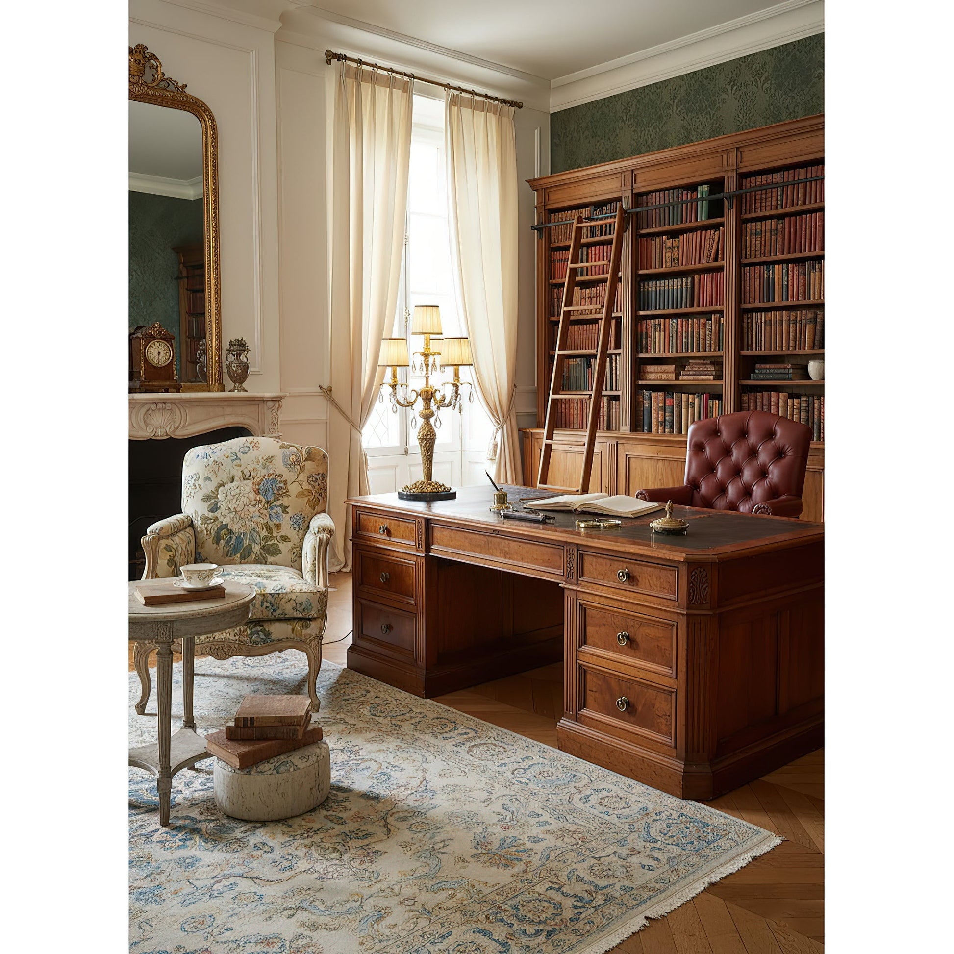 Side profile of the Aurelia Table Lamp showcasing its height.