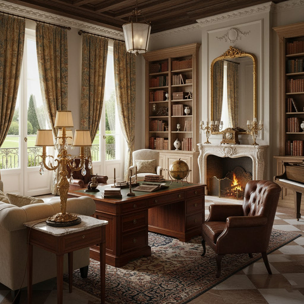 Aurelia Table Lamp with four heads, providing ample light.