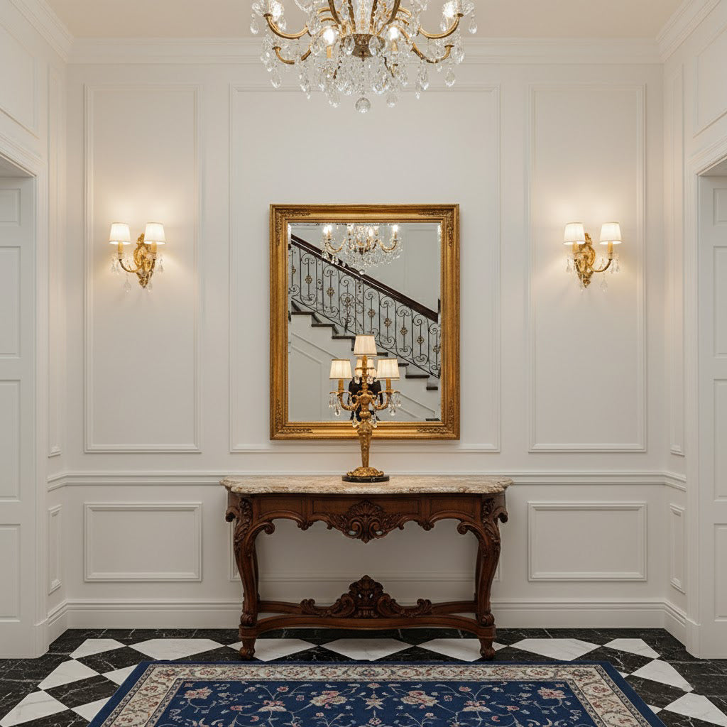 The lamp illuminating a reading nook.