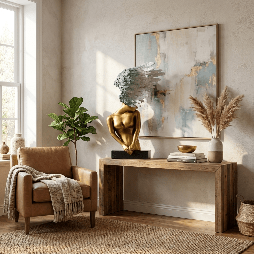 Aurelia Winged Bust Sculpture-Neutral Decor