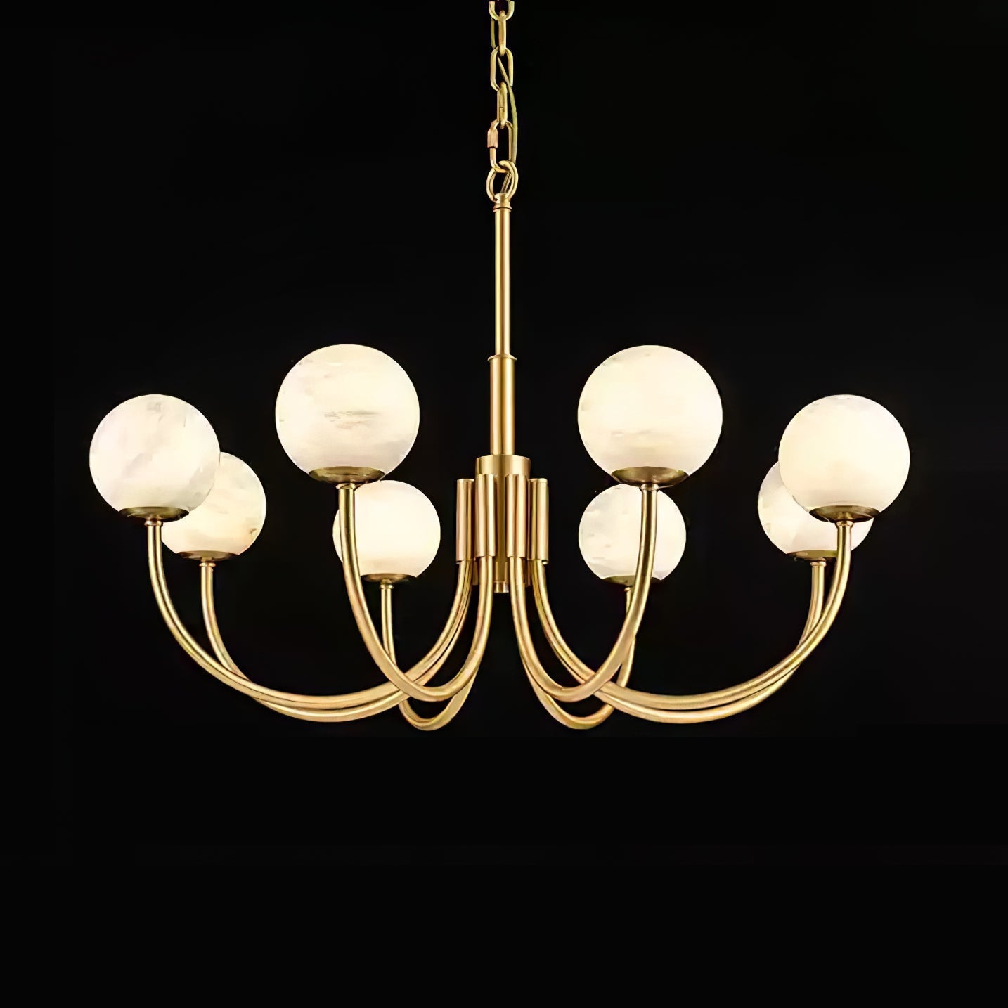 Alira Vintage Alabaster Chandelier Light-Neutral Decor