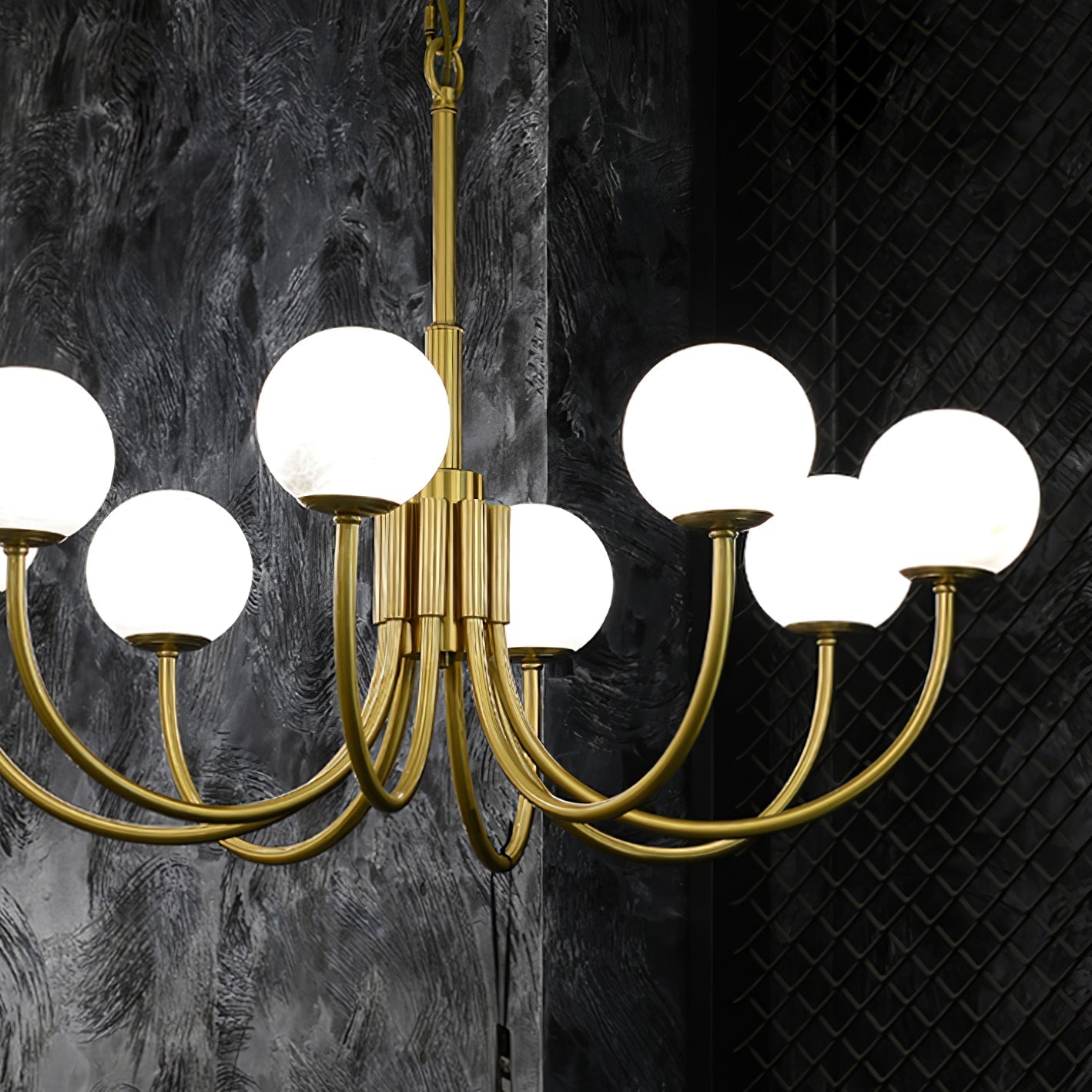 Alira Vintage Alabaster Chandelier Light-Neutral Decor
