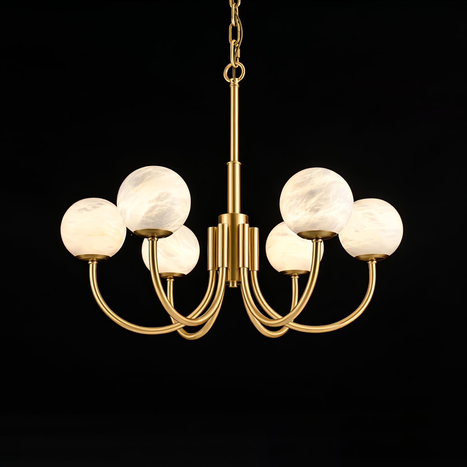 Alira Vintage Alabaster Chandelier Light-Neutral Decor