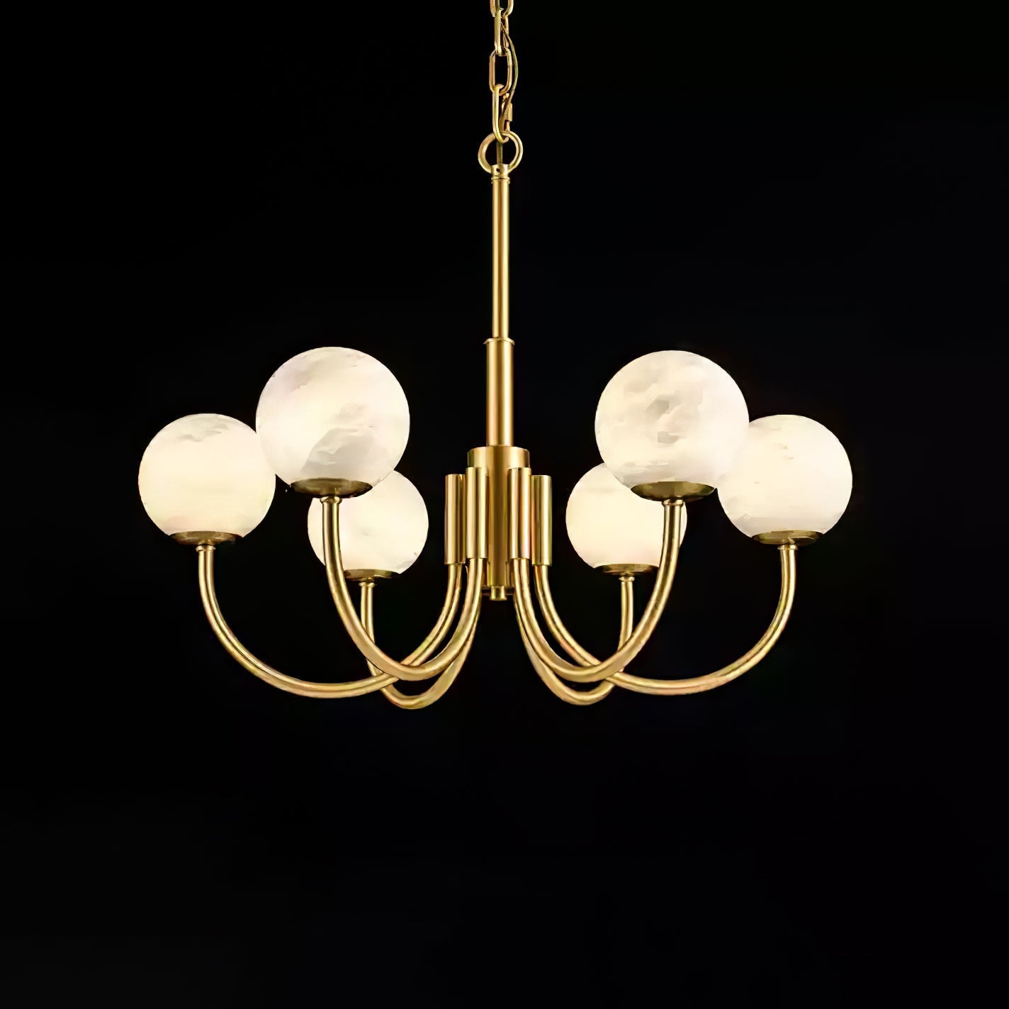 Alira Vintage Alabaster Chandelier Light-Neutral Decor