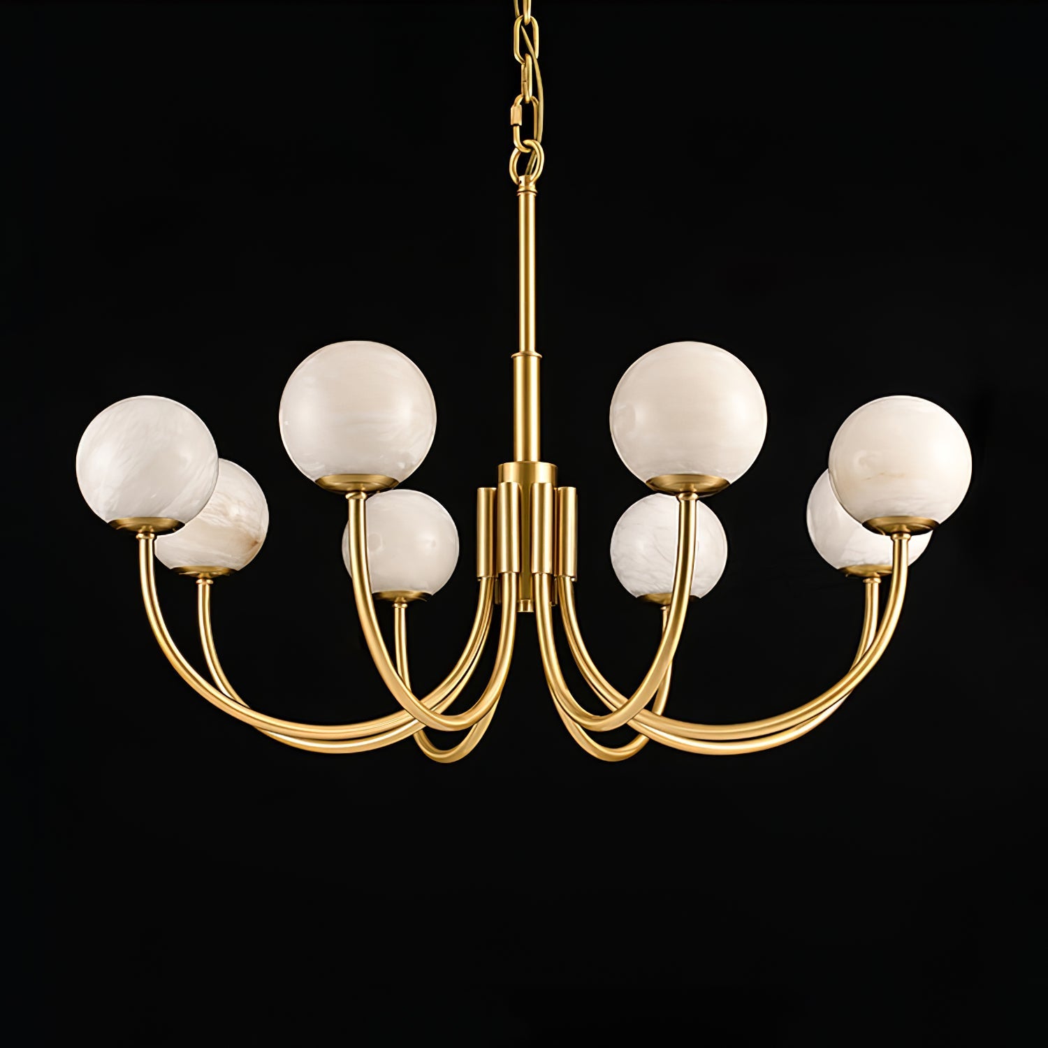 Alira Vintage Alabaster Chandelier Light-Neutral Decor