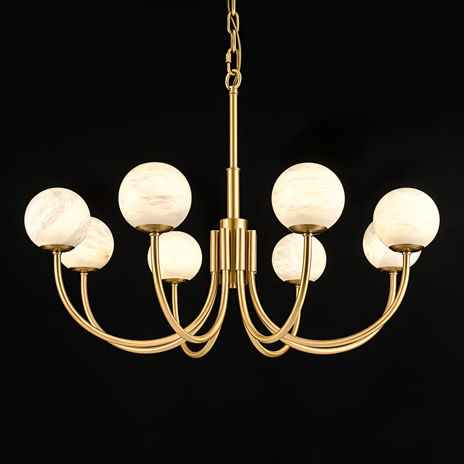Alira Vintage Alabaster Chandelier Light-Neutral Decor