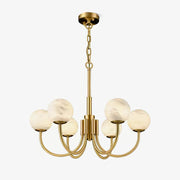Alira Vintage Alabaster Chandelier Light-Neutral Decor
