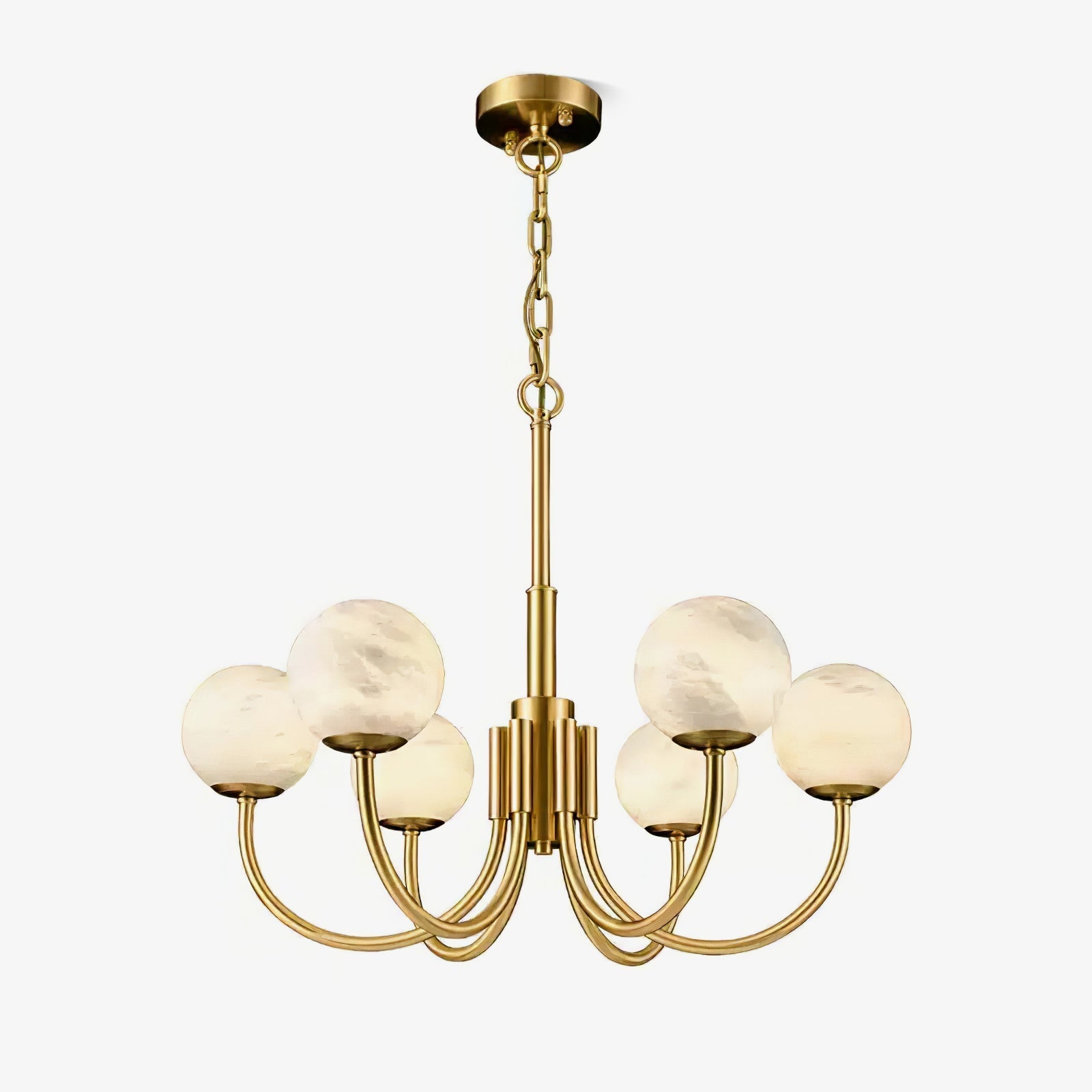 Alira Vintage Alabaster Chandelier Light-Neutral Decor