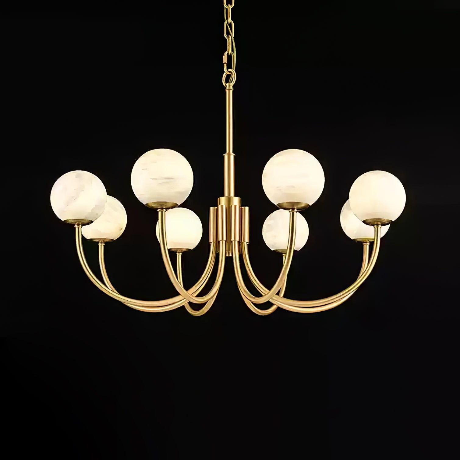 Alira Vintage Alabaster Chandelier Light-Neutral Decor