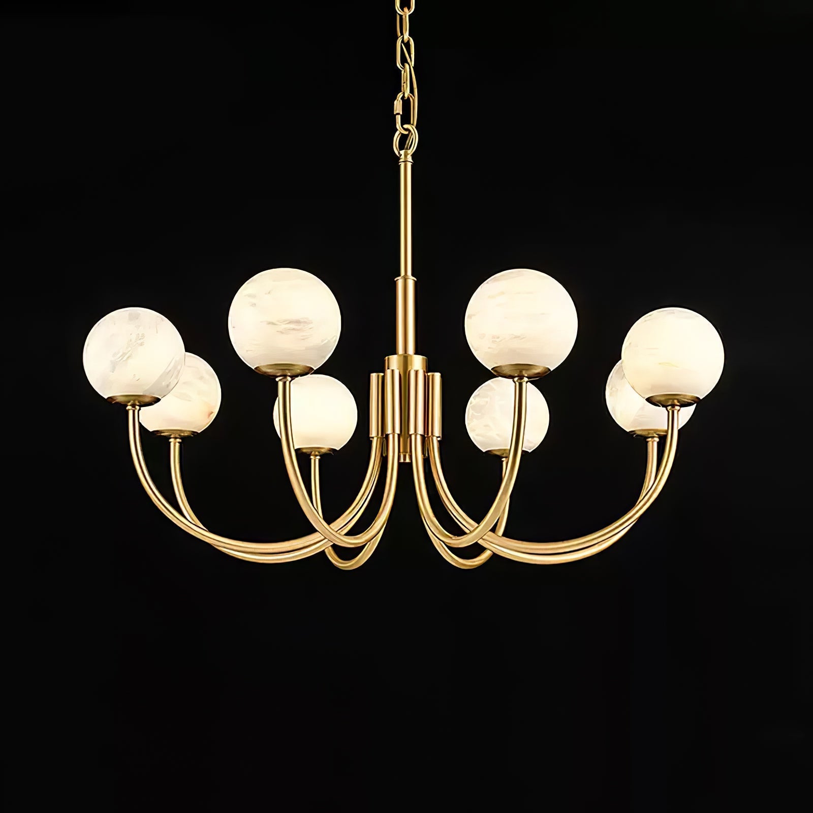 Alira Vintage Alabaster Chandelier Light-Neutral Decor