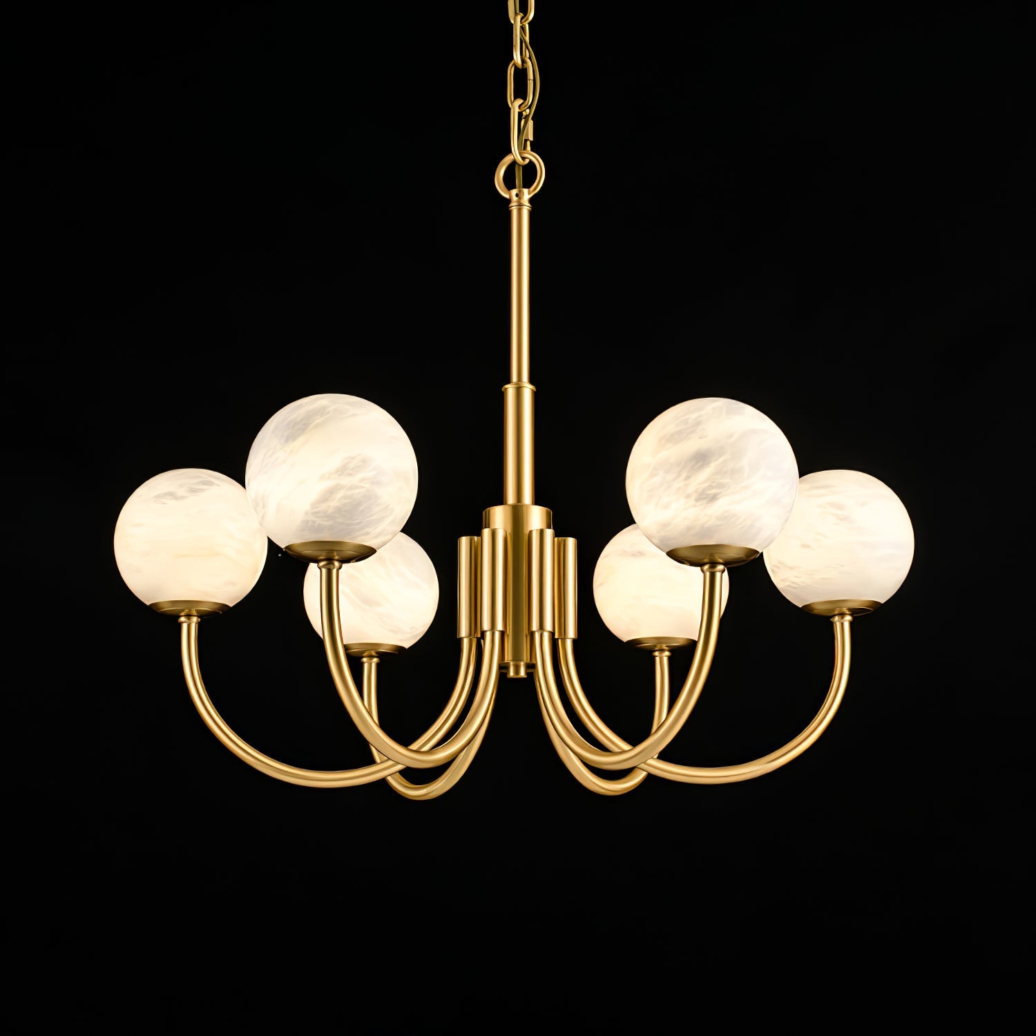 Alira Vintage Alabaster Chandelier Light-Neutral Decor