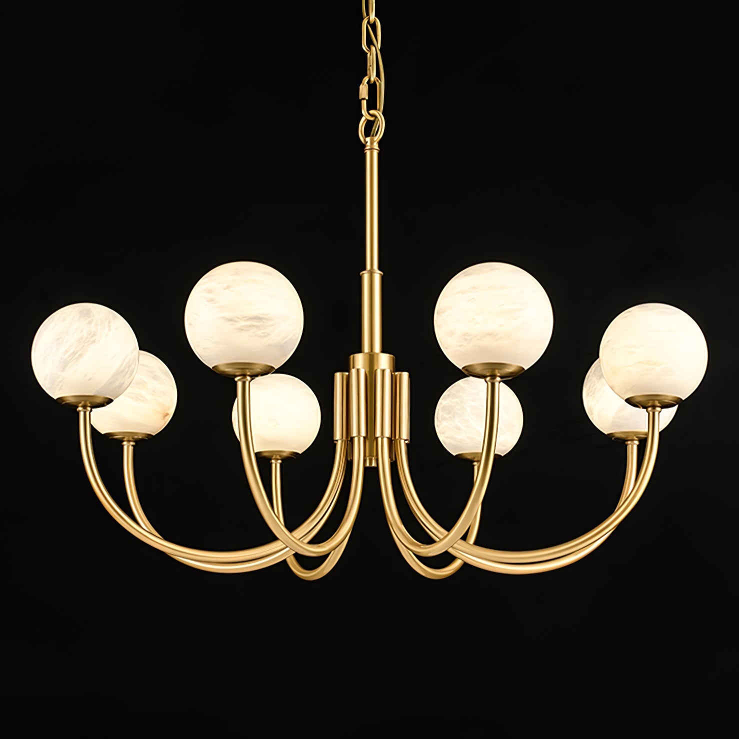 Alira Vintage Alabaster Chandelier Light-Neutral Decor