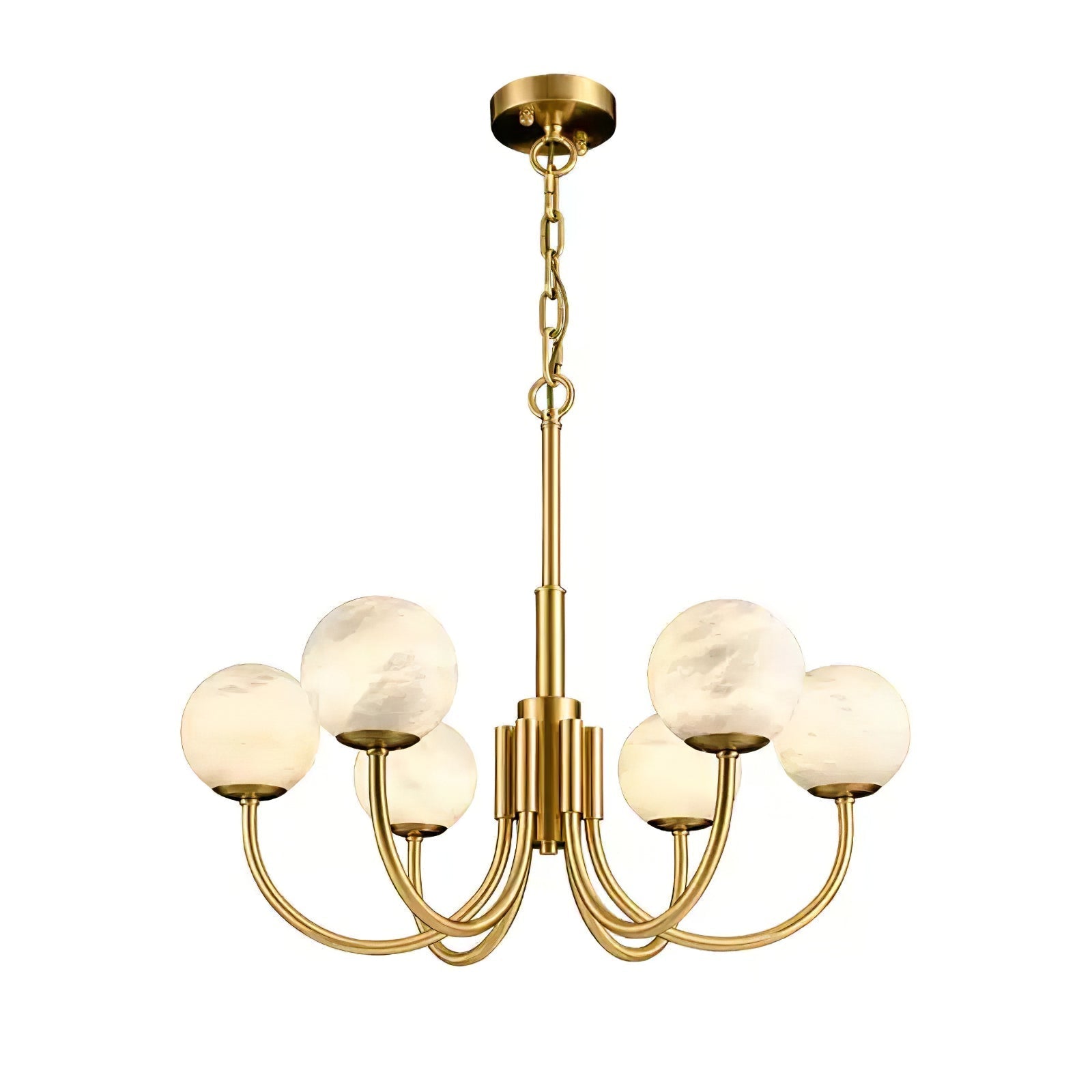 Alira Vintage Alabaster Chandelier Light-Neutral Decor