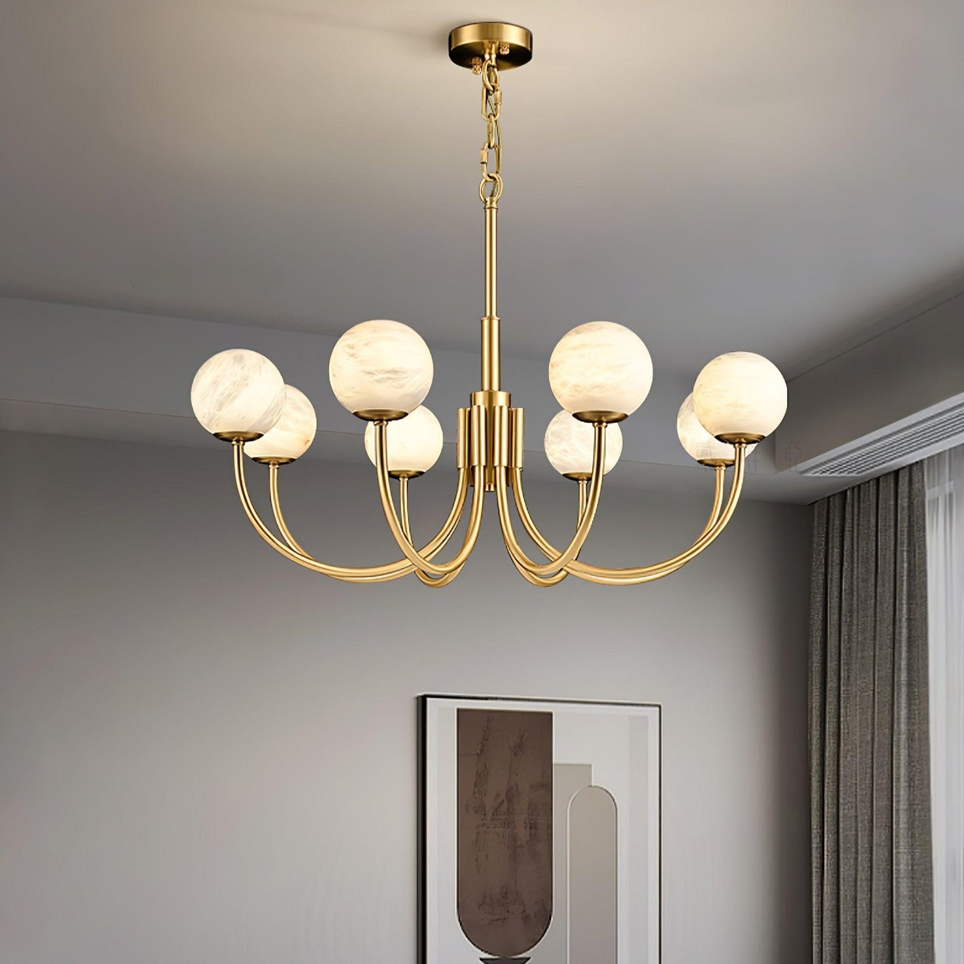 Alira Vintage Alabaster Chandelier Light-Neutral Decor
