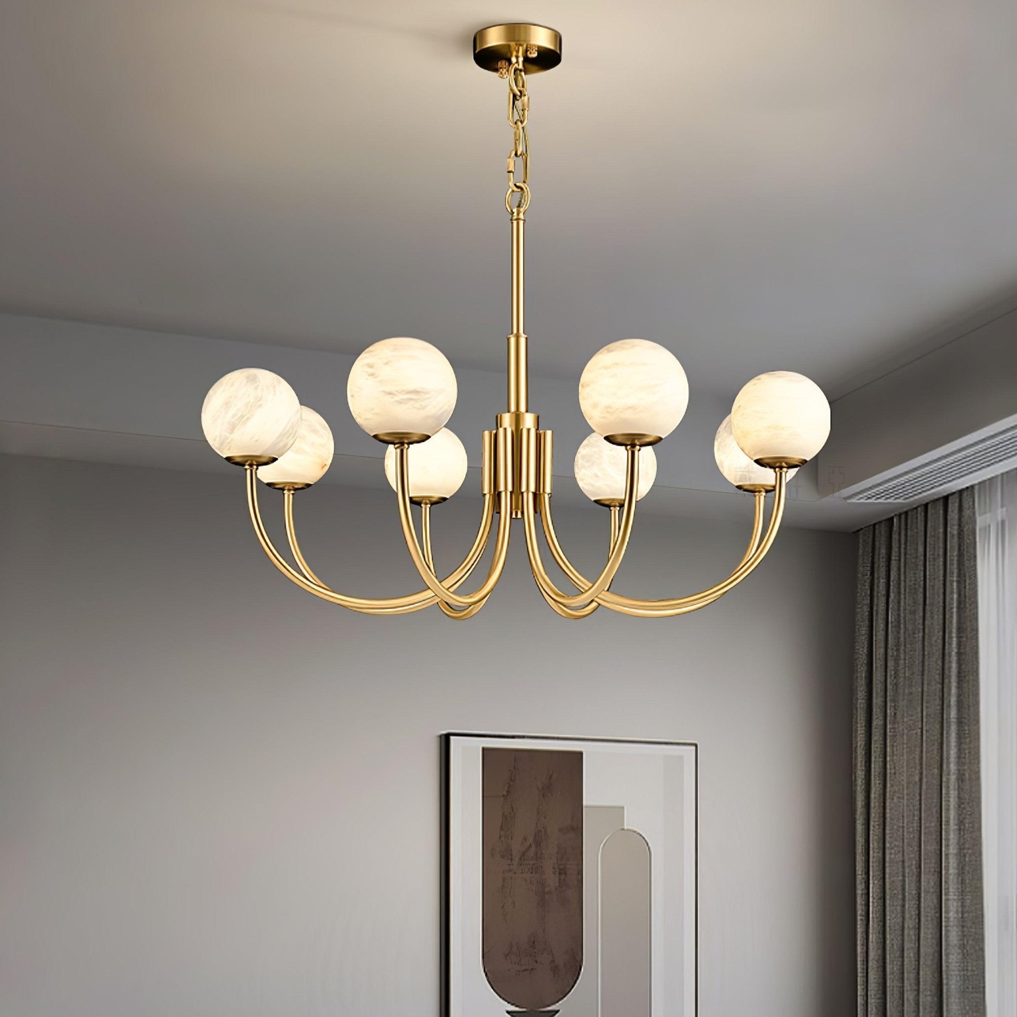 Alira Vintage Alabaster Chandelier Light-Neutral Decor