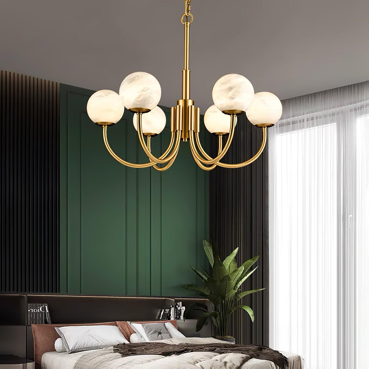 Alira Vintage Alabaster Chandelier Light-Neutral Decor