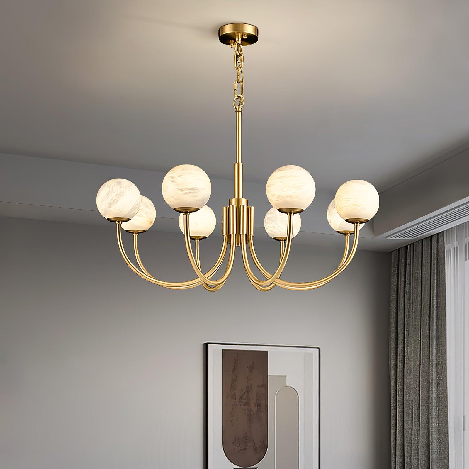 Alira Vintage Alabaster Chandelier Light-Neutral Decor