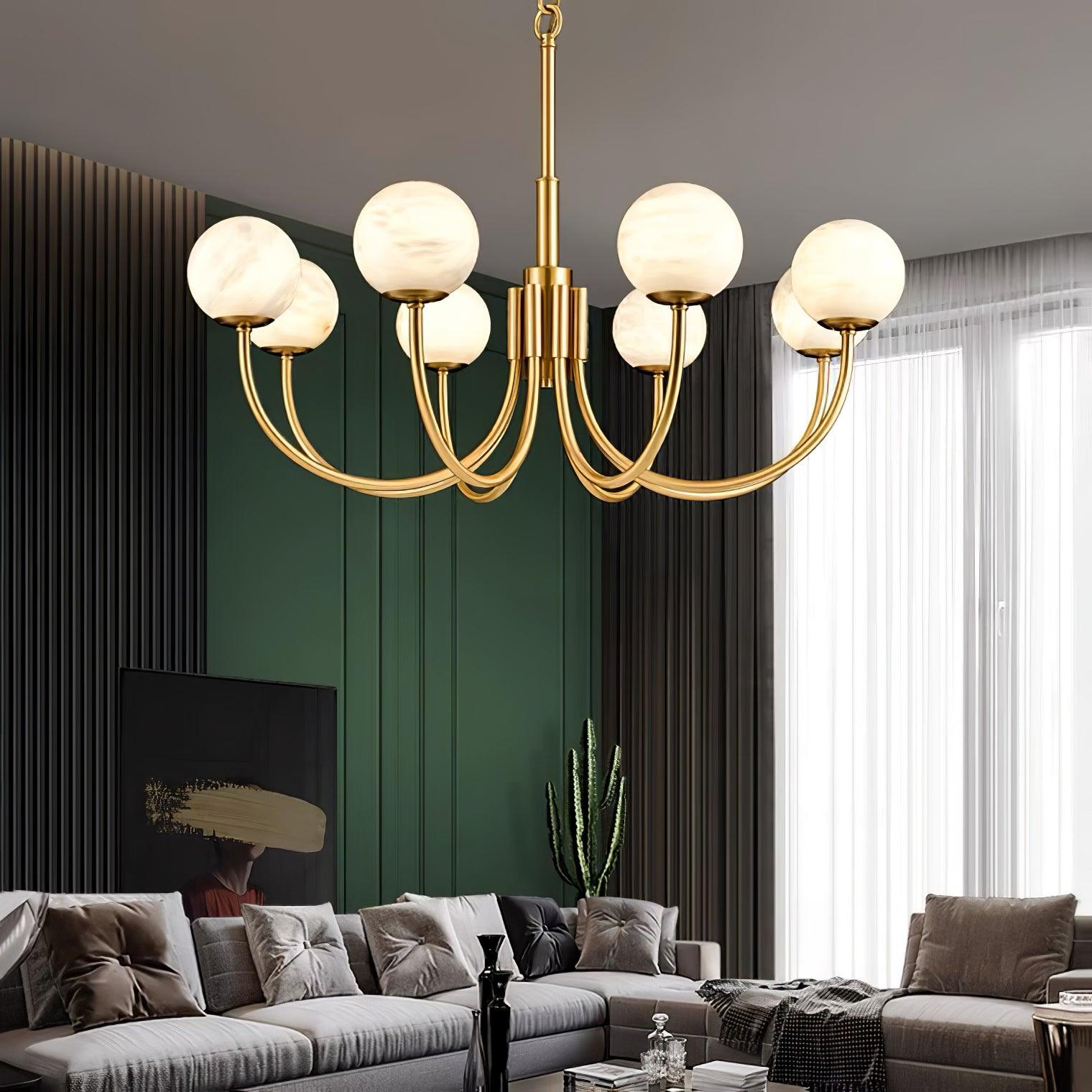 Alira Vintage Alabaster Chandelier Light-Neutral Decor