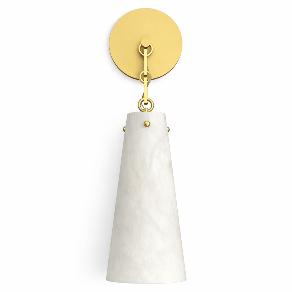 Aurelian Tapered Alabaster Wall Sconce-Neutral Decor