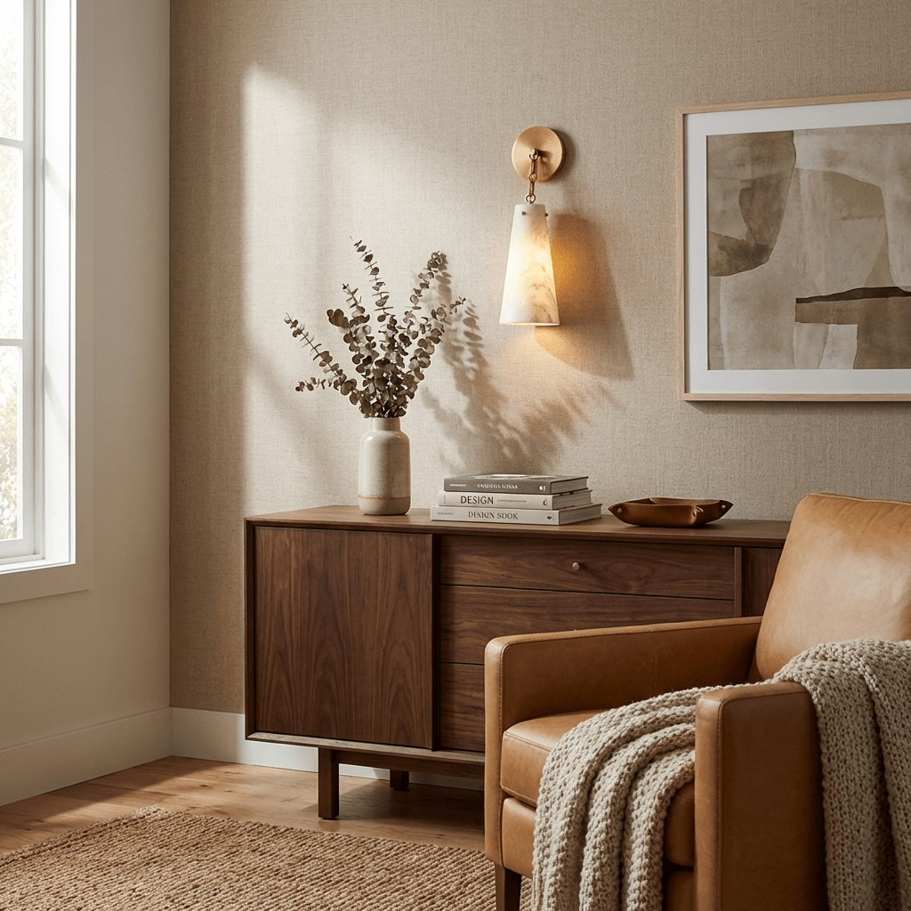 Aurelian Tapered Alabaster Wall Sconce-Neutral Decor