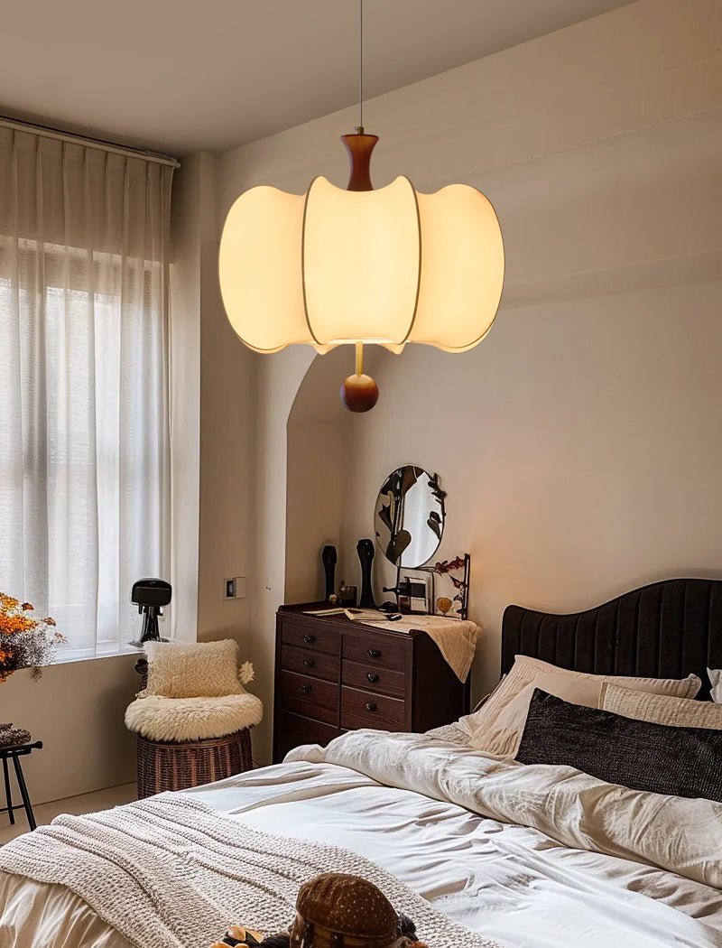 Divelo Fabric Wood Pendant Light-Neutral Decor