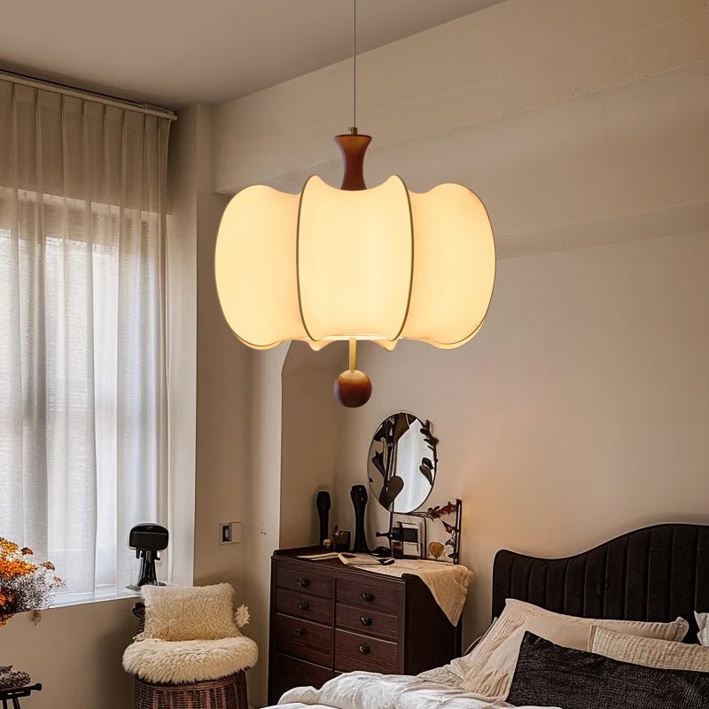 Divelo Fabric Wood Pendant Light-Neutral Decor