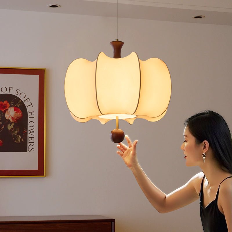 Divelo Fabric Wood Pendant Light-Neutral Decor