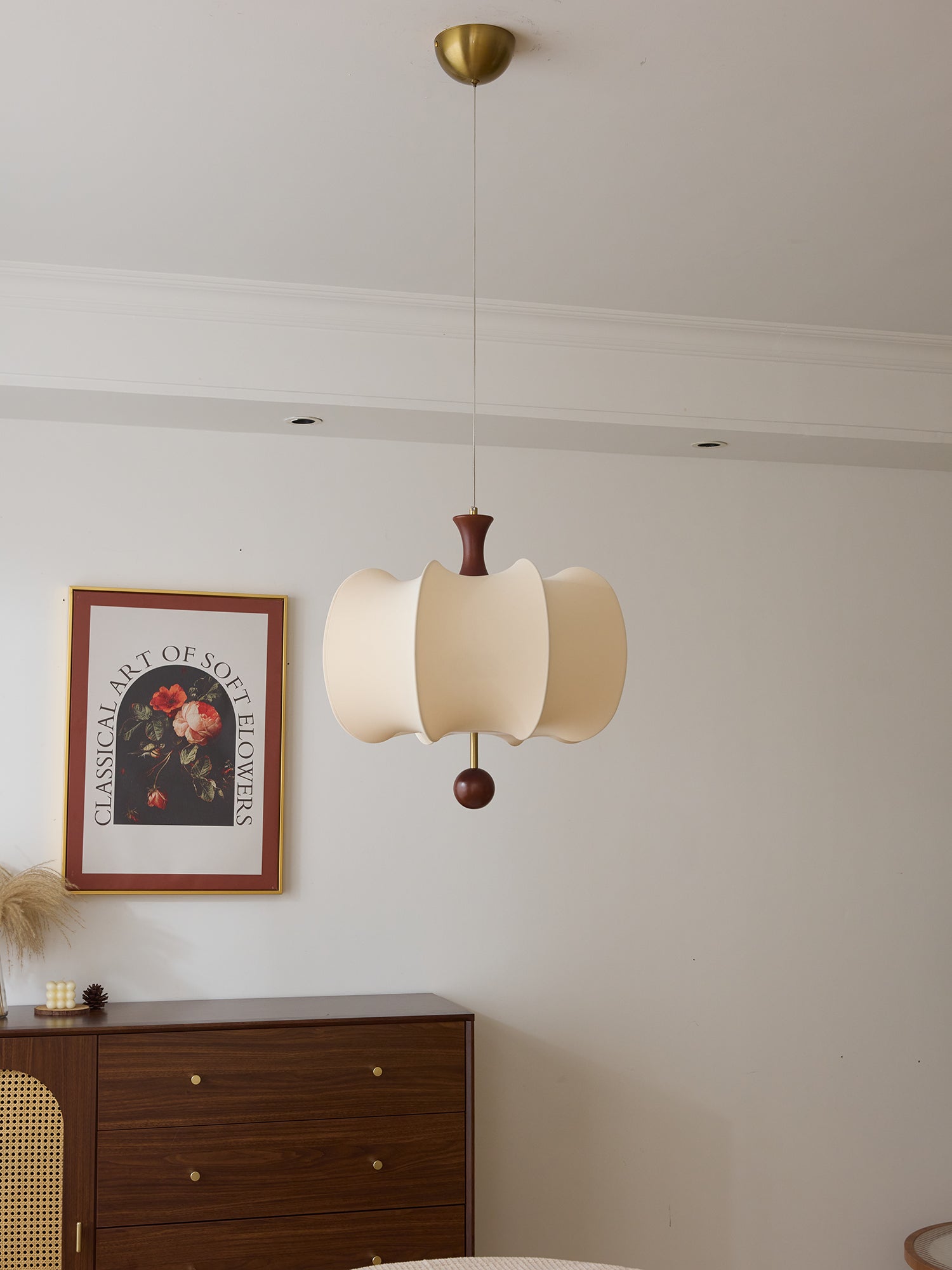 Divelo Fabric Wood Pendant Light-Neutral Decor