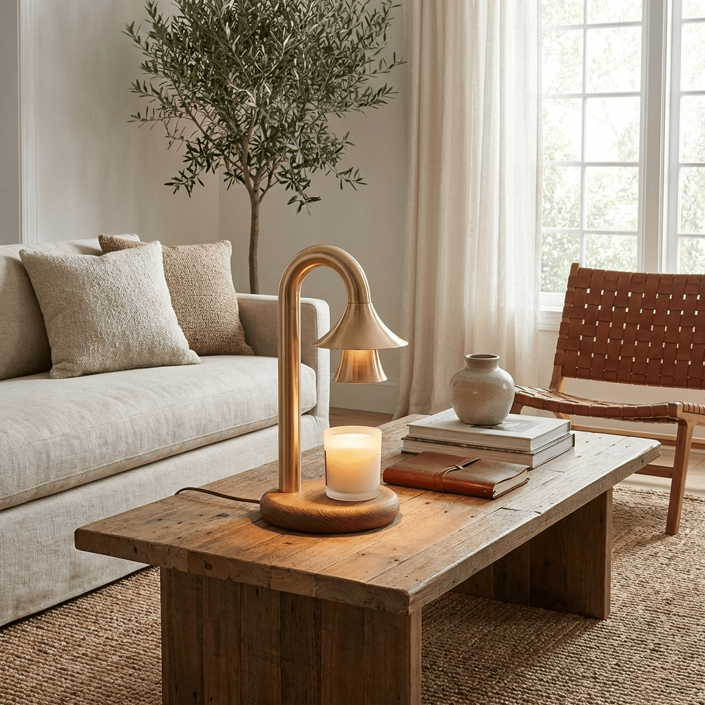 Aurelio Candle Warmer Lamp-Neutral Decor