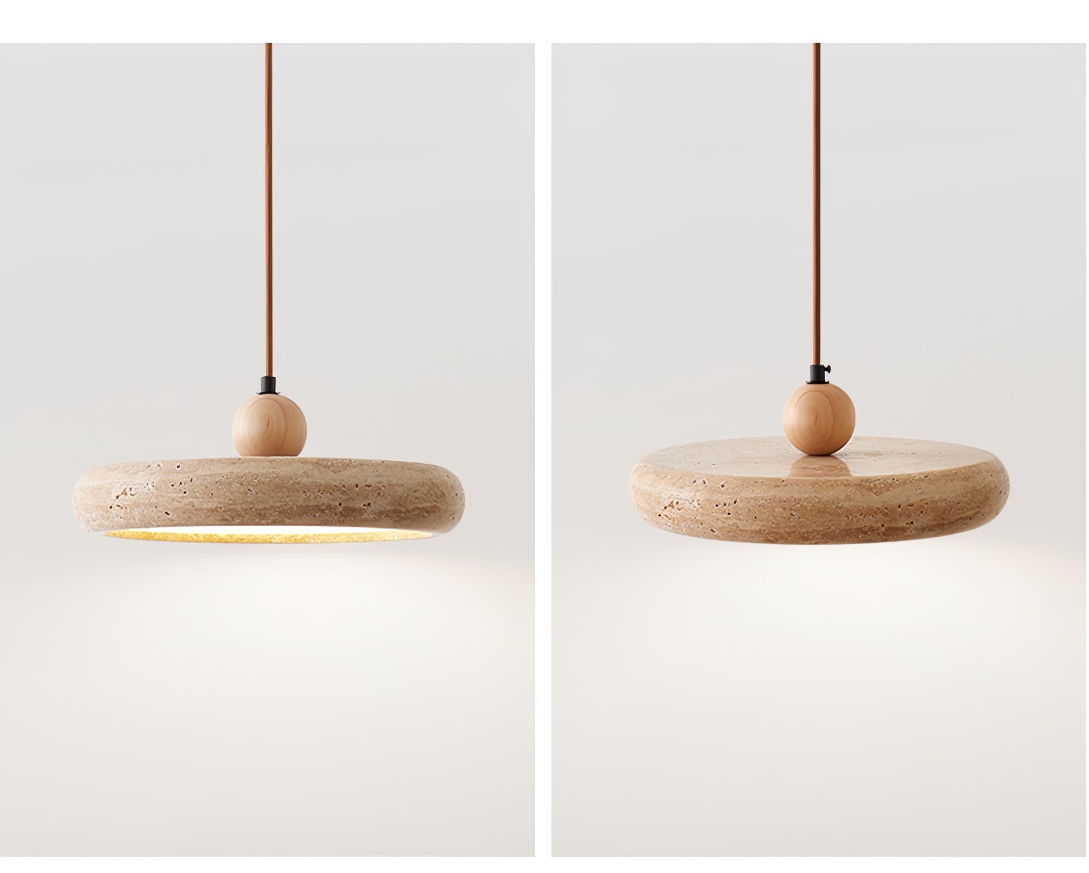 Esme Minimalist Travertine Pendant Light-Neutral Decor