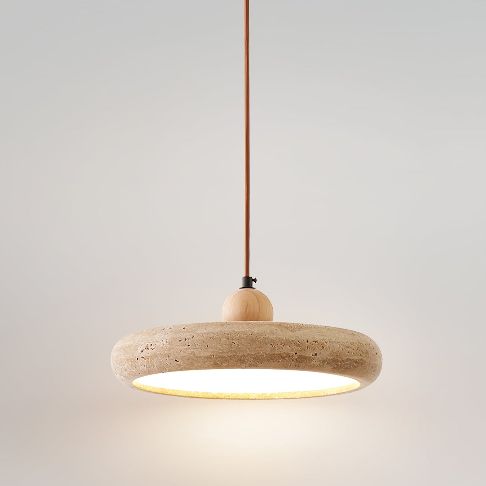 Sirae Minimalist Travertine Pendant Light-Neutral Decor