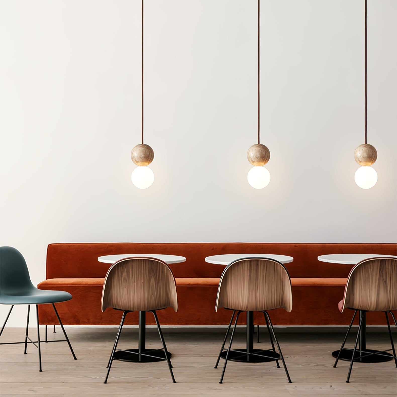 Luna Travertine Pendant Light-Neutral Decor