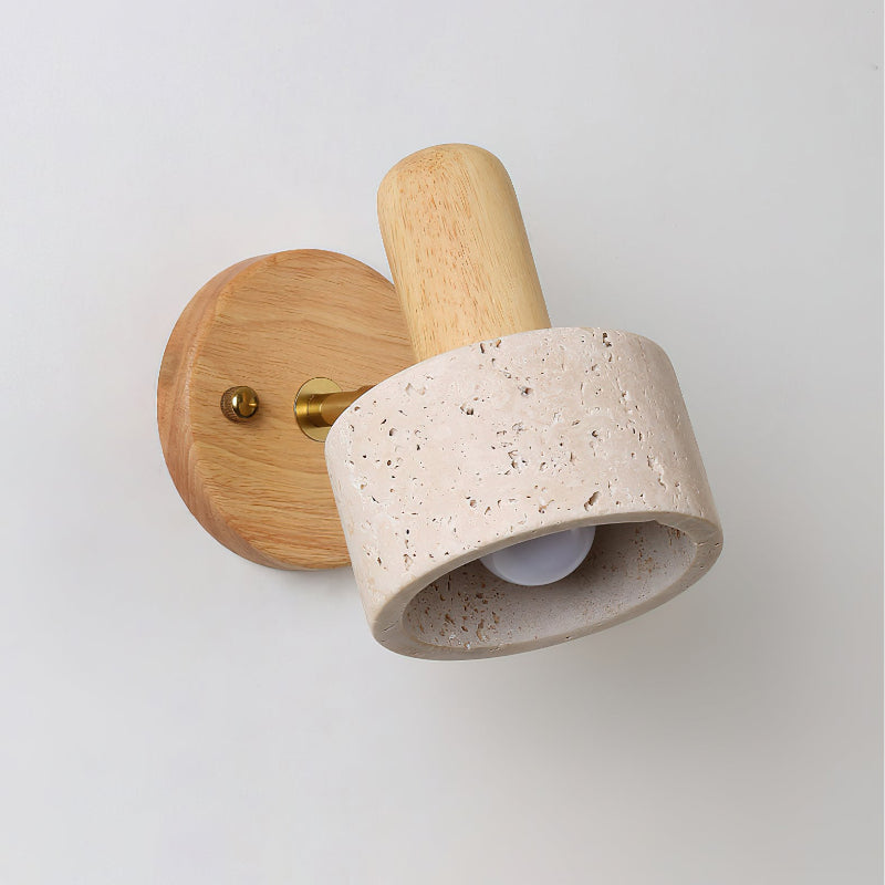 Aureole Wall Light in the natural Wood color finish.