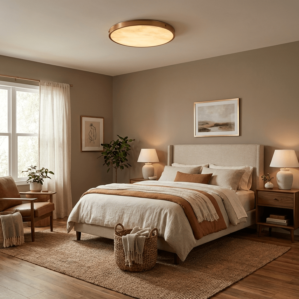Aureon Alabaster Round Ceiling Lamp-Neutral Decor