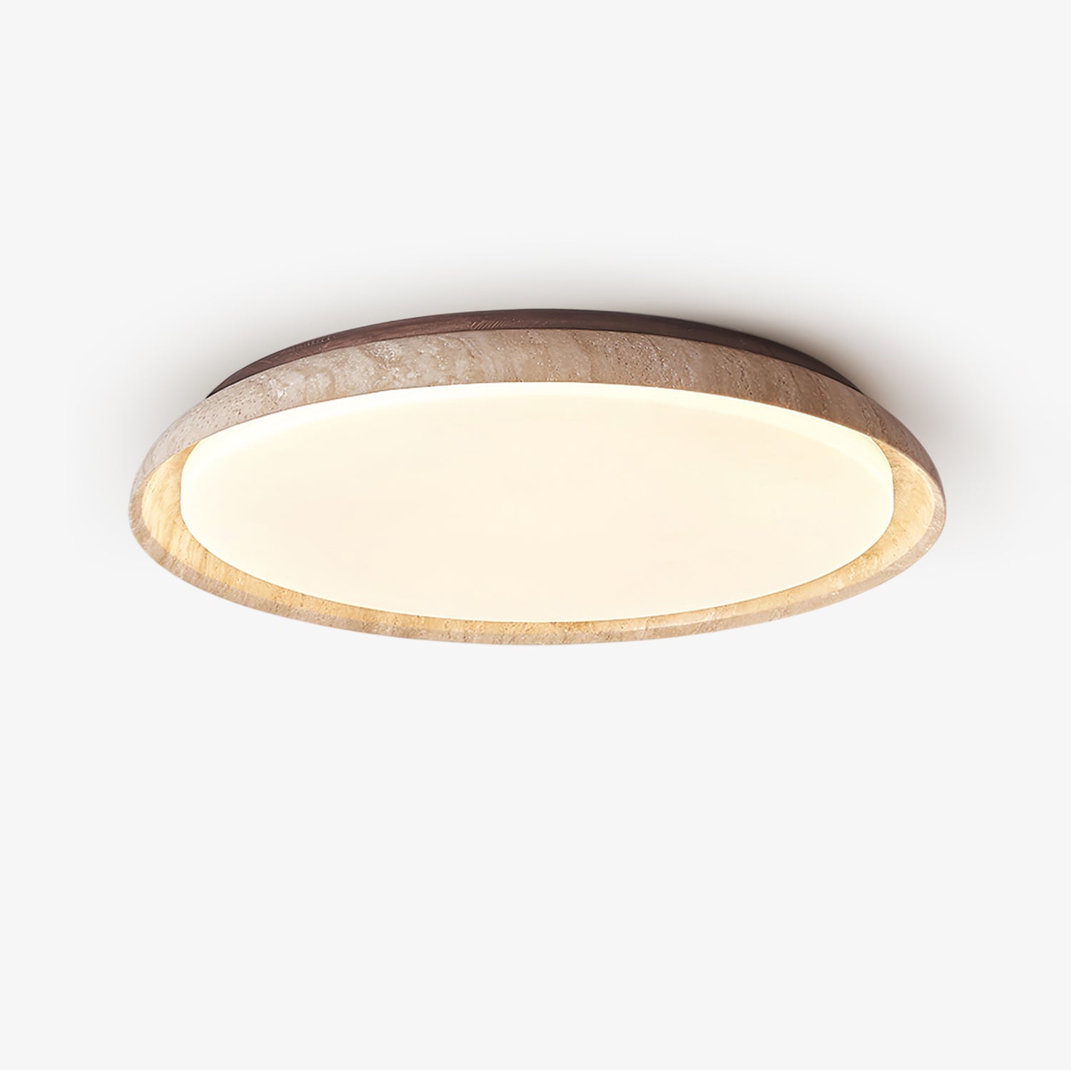 Eveno Ring-Rim Travertine Ceiling Light-Neutral Decor
